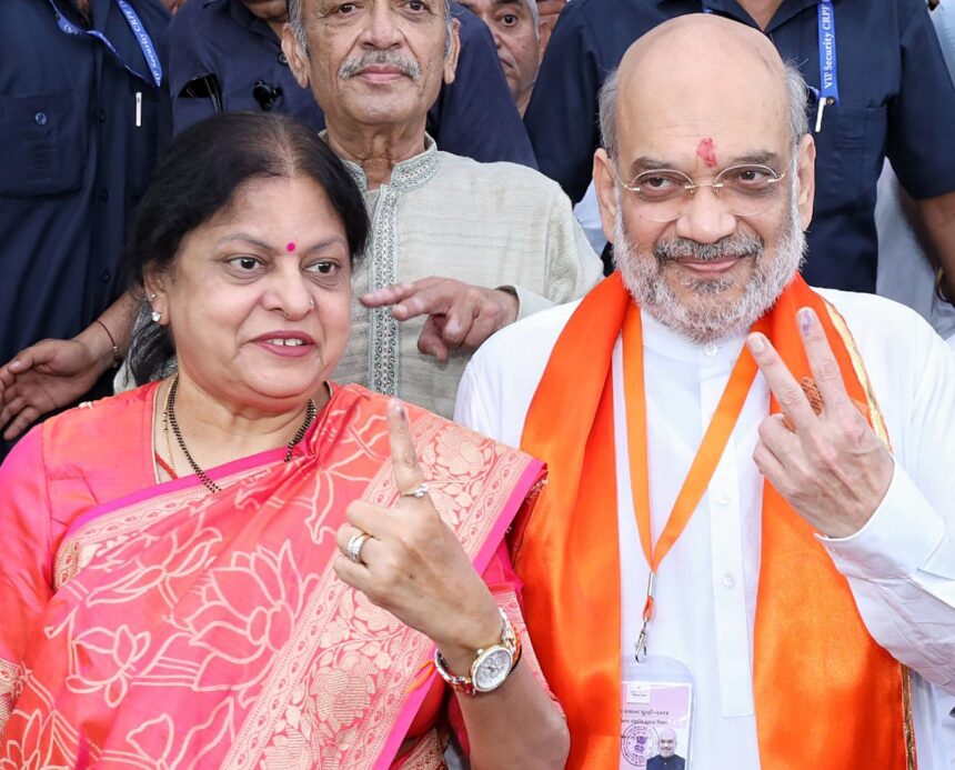 Home Minister Amit Shah Casts His Vote For Third Phase Of Lok Sabha Elections In Ahmedabad